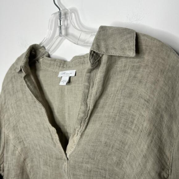 J Jill Linen Shirt Womens Medium Tunic Long Sleeve Relaxed Fit Pullover Top - Picture 3 of 13